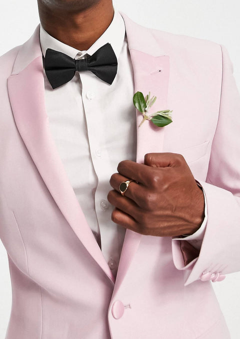 Slim Fit Pink Tuxedo Suit For Wedding
