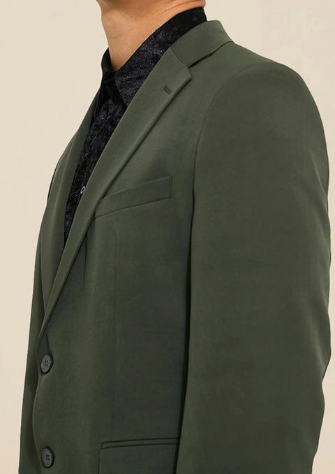 Relaxed Fit Olive Green Suit