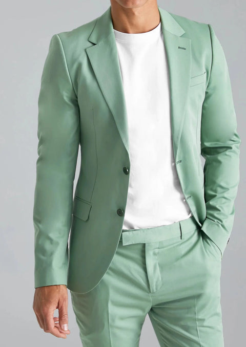 Slim Fit Pastel Green Suit