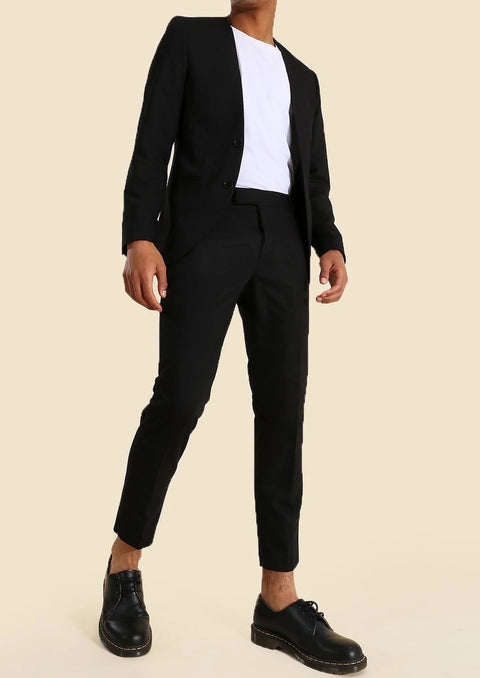 Collarless clearance suit mens