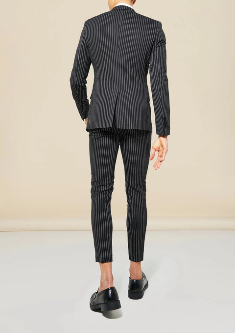 Black And White Pin Striped Suit