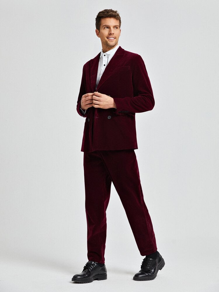 Twisted Tailor crushed velvet suit trousers in red | ASOS